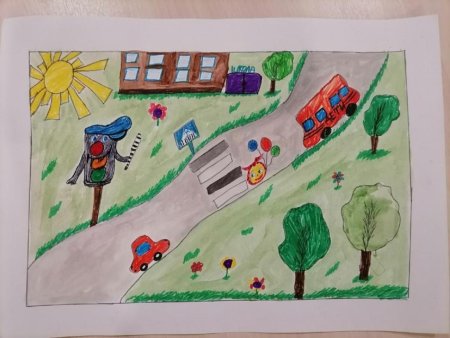 Рисование на тему зеленый огонек