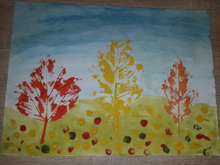 Осенние фантазии в нетрадиционной технике рисования