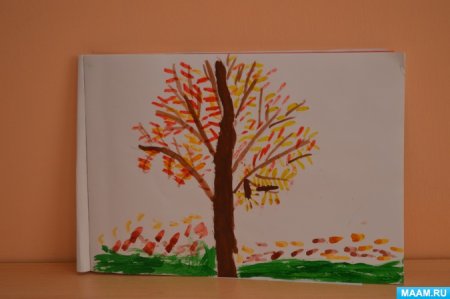 Рисование осенний лес в средней группе