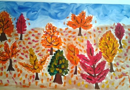 Рисование в подготовительной группе Золотая осень