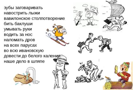 Фразеологизмы с картинками и объяснениями