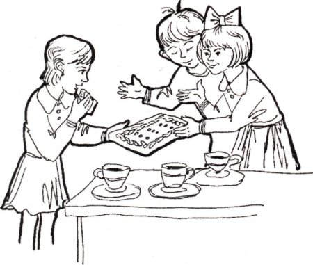 Рисунок поведение за столом