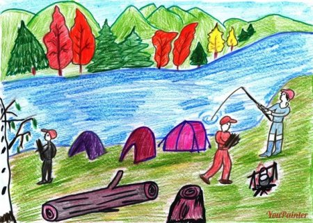 Рисунок на тему туристический поход