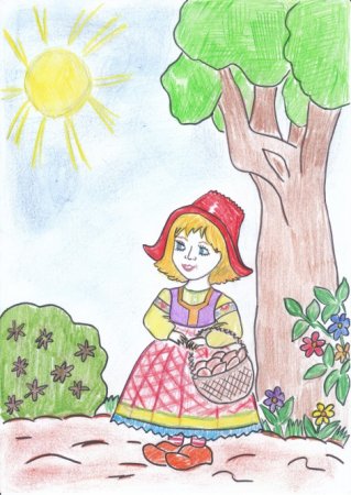 Рисунок на тему красная шапочка в садик (49 фото)