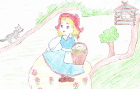 Красная шапочка рисунок детский