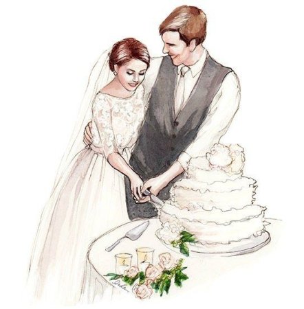 Молодожены рисунок карандашом