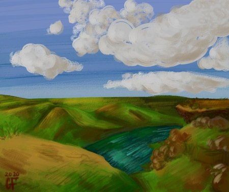 Рисунок на тему Степной пейзаж