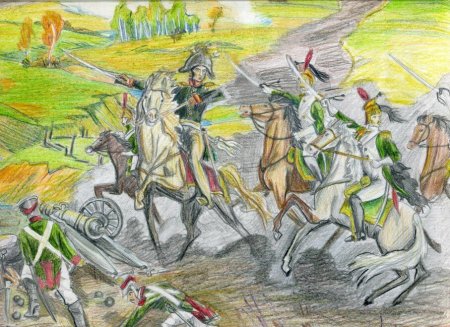 Детские рисунки Бородинское сражение 1812 года
