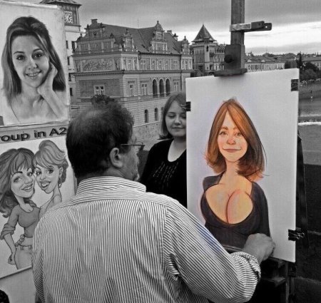 Позирование для портрета художнику