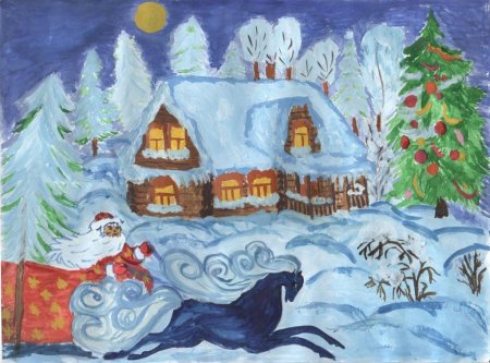 Рисунок на тему зимняя сказка