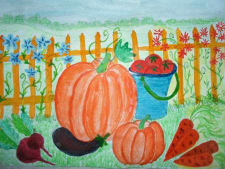 Рисование овощи на грядке