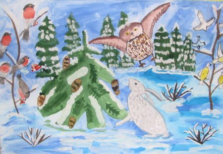 Рисунки на зимнюю тему для детей