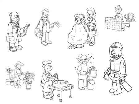 Разные профессии раскраска