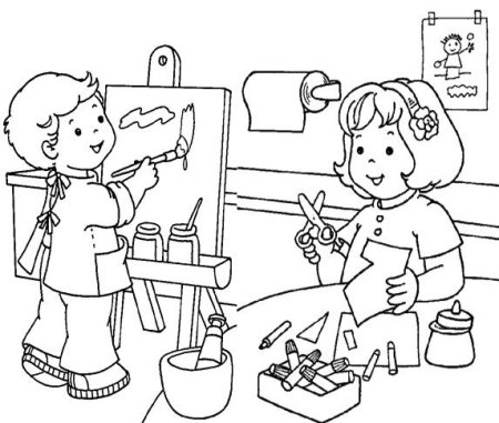 Раскраска. В детском саду