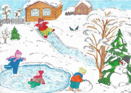 Рисунки Зимушка зима для детей