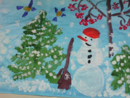 Детский рисунок Зимушка зима