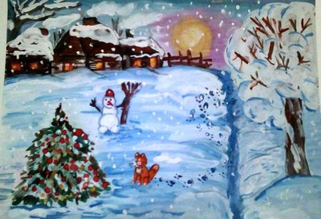 Рисунок на тему зима
