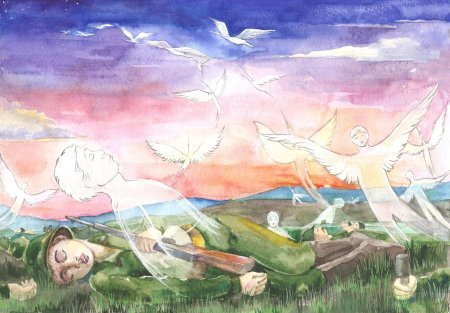 Рисунок мирноное небо над головой