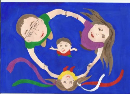 Моя семья рисунок детский