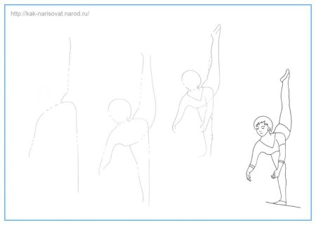 Как нарисовать гимнастку поэтапно