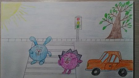 Рисунок ПДД красками