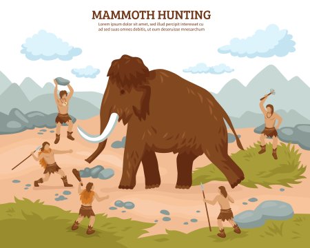 Рисунок на тему охота на мамонта (43 фото)