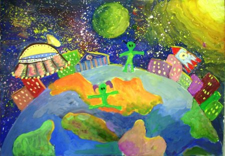 Космический пейзаж для детей