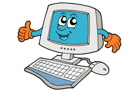 Компьютер мультяшный без фона