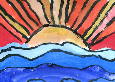 Рисунок в теплых и холодных тонах