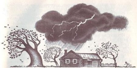 Рисунок к стиху тучи