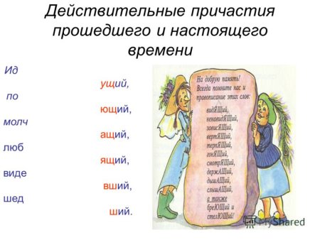 Причастие глагол и прилагательное