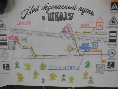 Схема безопасного маршрута дом школа дом 1 класс