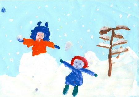 Рисование зимние забавы