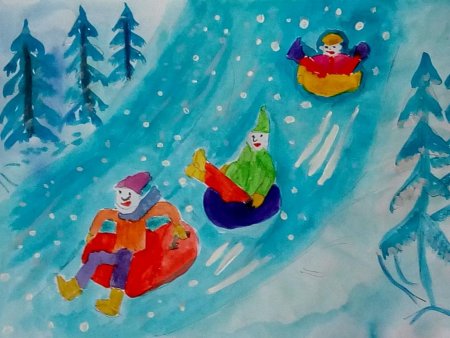Рисование с детьми на тему зимние забавы