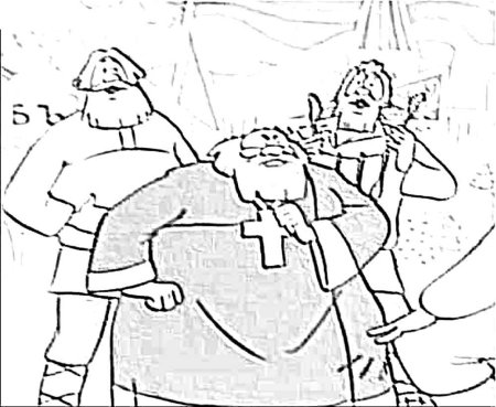 Раскраска по сказке о попе и работнике его Балде