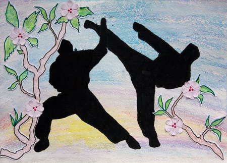 Детский рисунок на тему карате