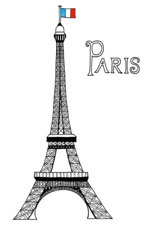 Как нарисовать эльфивую башню в Париже