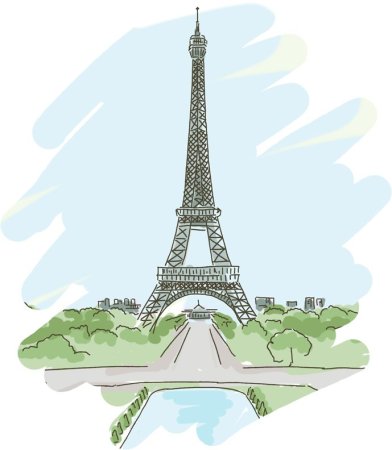 Эльфелевая башня Париж рисунок