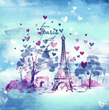 Париж Эйфелева башня акварель