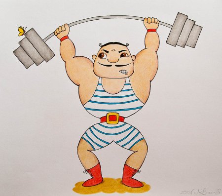 Силач рисунок