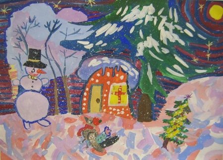 Рисунок на тему зимняя сказка