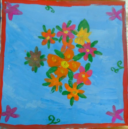 Рисование платок для мамы