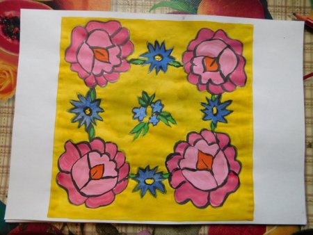 Рисование платок для мамы