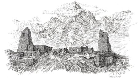 Кавказская башня вектор