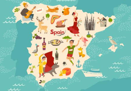 Карта Испании для детей