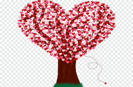 Дерево с сердечками