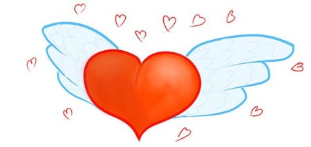 Сердце с крылышками рисунок
