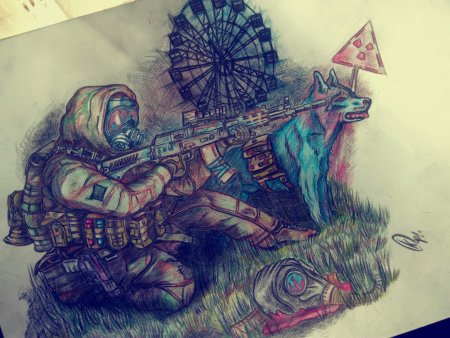 Сталкер рисунки карандашом