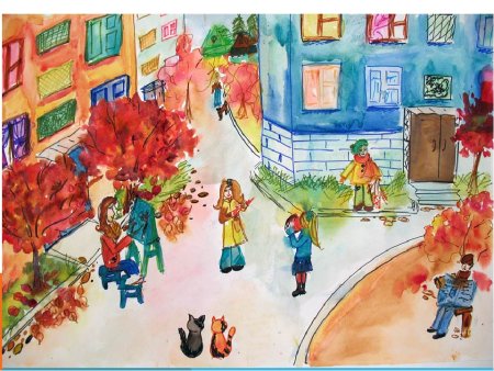 Двор рисунок