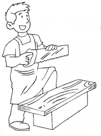 Плотник раскраска для детей